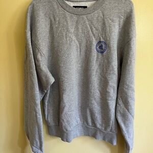 7 Days Active Gray Crewneck Sweatshirt Logo Graphic Size Small